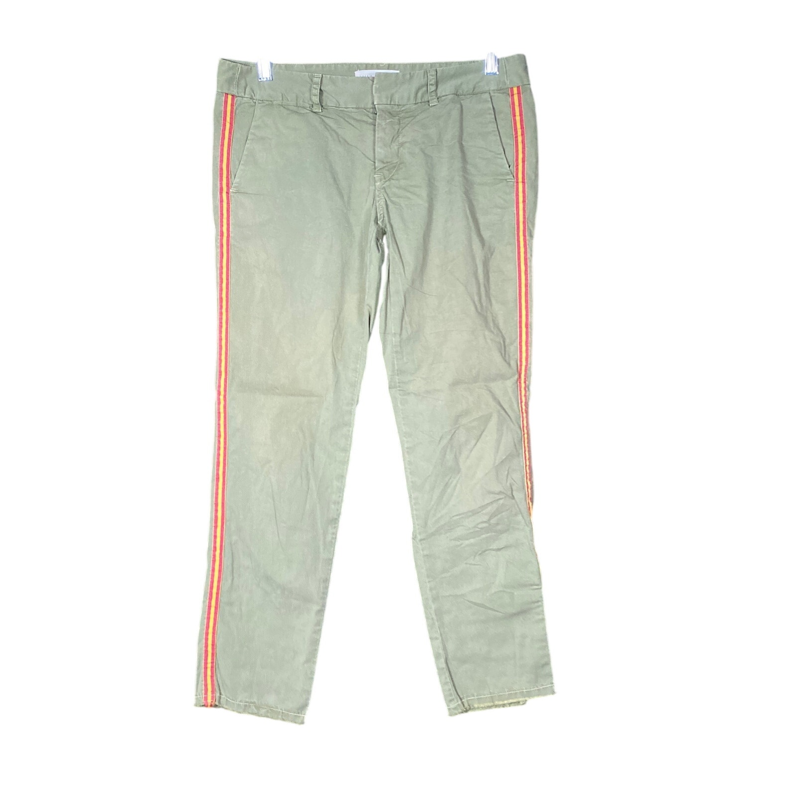 Nili Lotan Womens Pants Green East Hampton Mid Rise Side Stripe Stretch 2